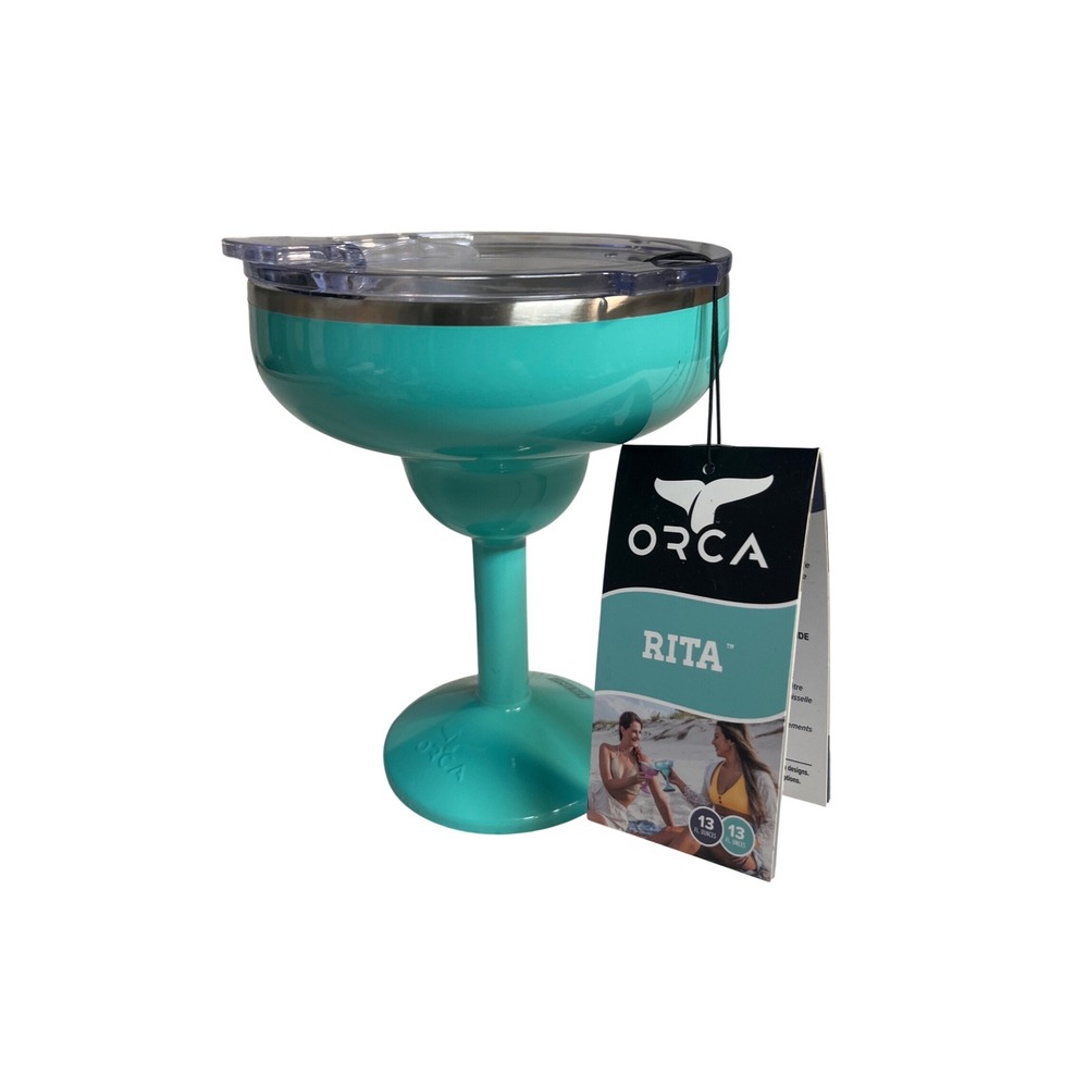 Orca Rita Insulated Margarita Glass 12oz Seafoam Green Stainless Steel Tumbler